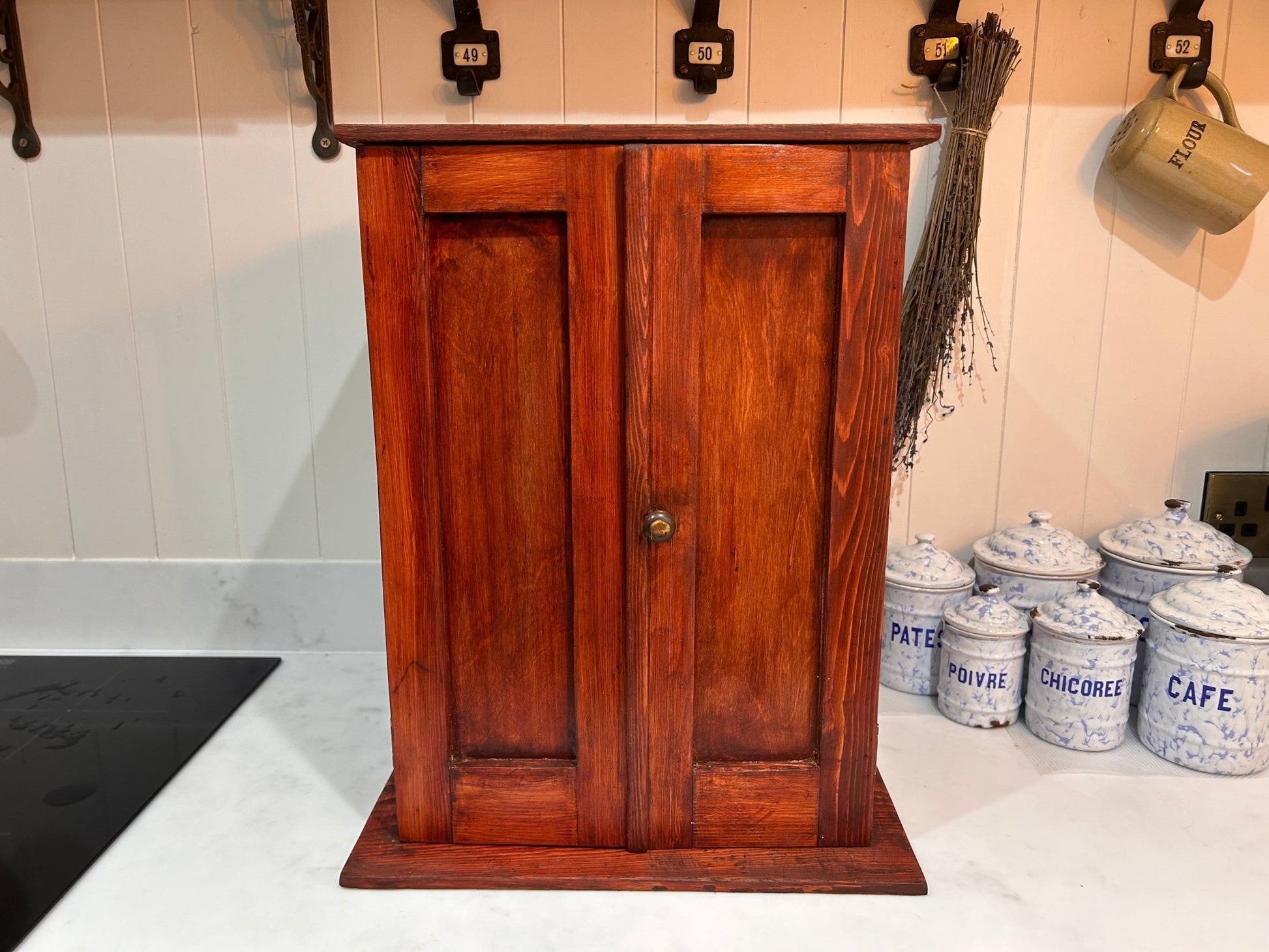 Vintage Stained Pine Apprentice Style Toolmakers Wooden ChestDust CollectorsDust Collectors